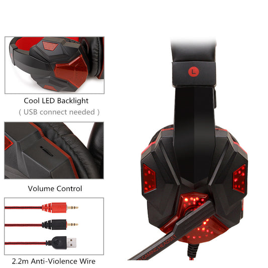 GlowUp™ Wired Gaming Headphones – PC/Laptop Compatible with Mic & Braided Wire - Tech Horizon