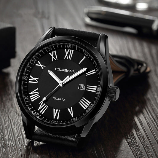 Genuine Leather Quartz Watch Men's Watch - Tech Horizon