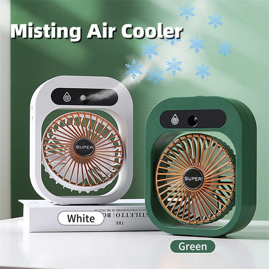 Rechargeable Air Cooling Fan – USB Desk Misting Humidifier with 3 Wind Speeds - Tech Horizon